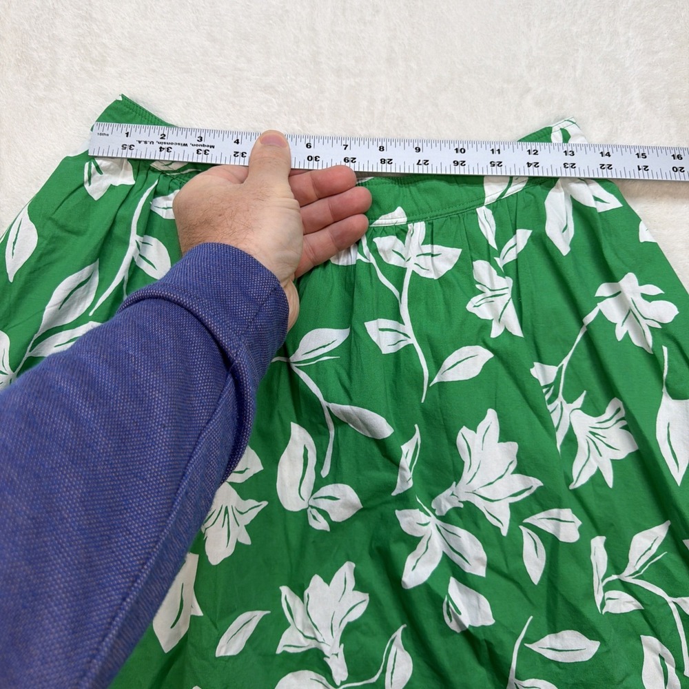 J Crew Floral Two Piece Set Womens Size 6 Green Crop Top Skirt Matching - Picture 11 of 16